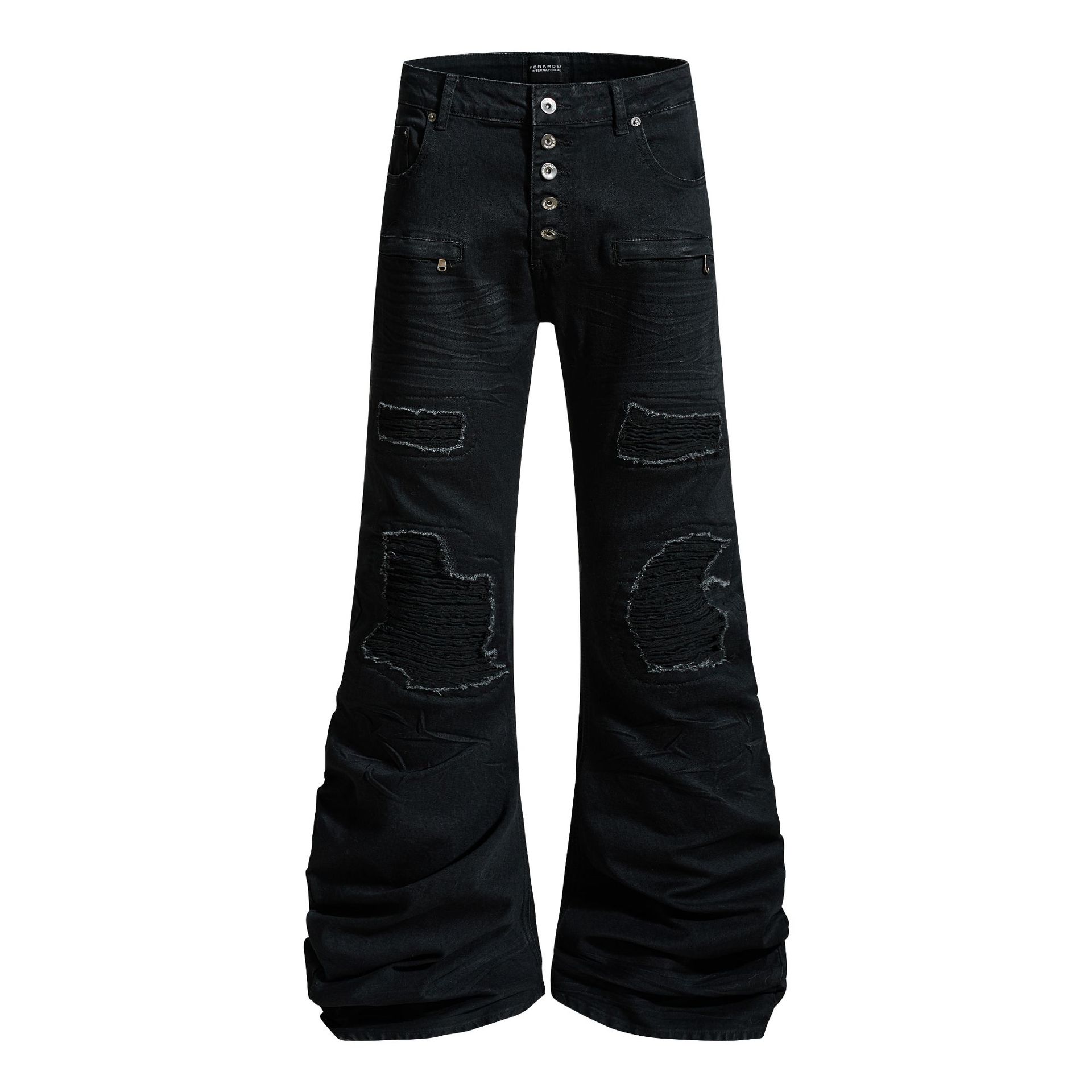 Jeans personalizados pantalones de comercio exterior transfronterizo para dibujar muestras personalizadas OEM fábrica de prendas de vestir prueba gratuita