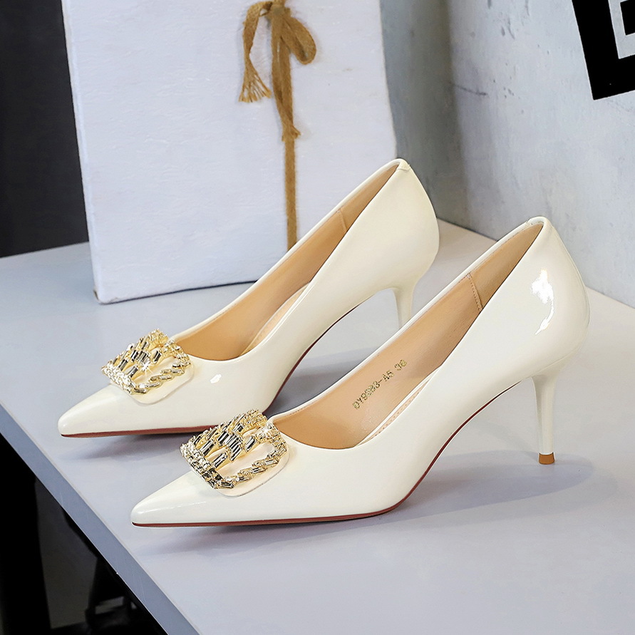 9283-AK213 Elegant Heels For Women, High-end Rhinestone Pointed Toe Sexy Stiletto Heels, Women's Patent Leather High_vogvips.com