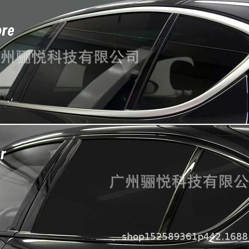 Piano negro brillante espejo retrovisor película brillante Negro autoadhesivo vinilo pegatina sin burbujas ventana del coche decorativo espejo película
