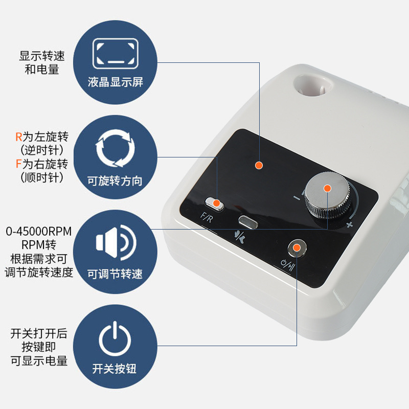 Nueva lijadora de uñas de 45000 rpm 204 Lijadora de uñas eléctrica de alta velocidad Lijadora de uñas al por mayor
