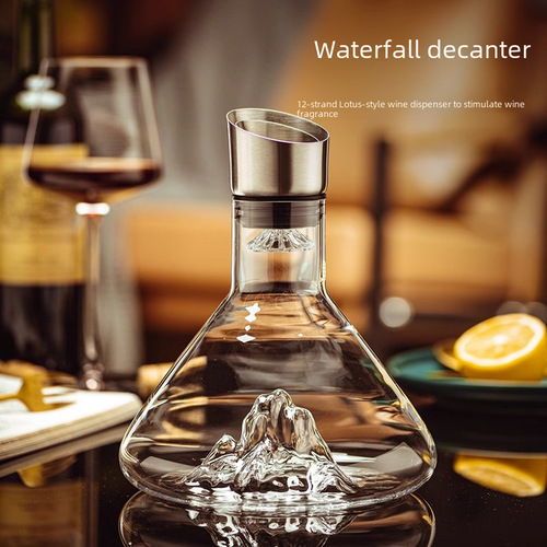 High-end Lead-Free Crystal Iceberg Red Wine Decanter Quick Wine Pourer Red Wine Glass Set for Home European Style