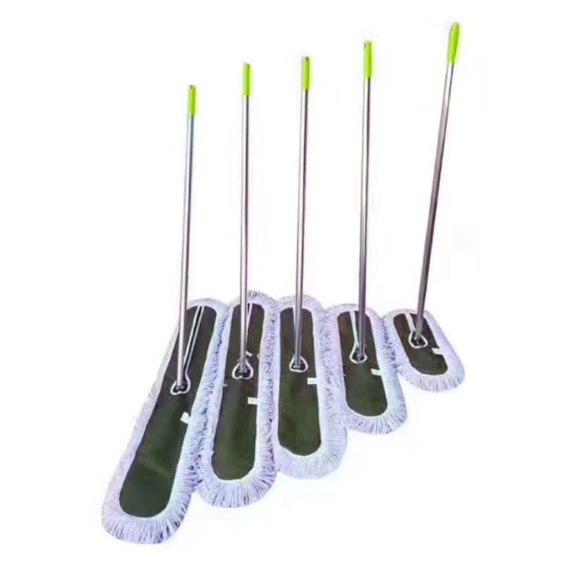 In-Stock Hotel and Hospital Lobby Dust Mop Flat Mop Dust Push Flat Mop Floor Mop Hand-Free Cotton Mop Wholesale