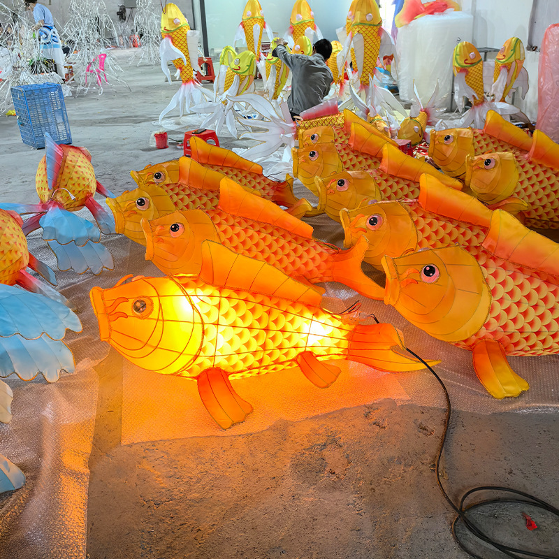 城隍庙鱼群尾巴鱼灯鲤鱼金鱼花灯旅游区古镇通道吊饰餐厅酒楼灯笼-阿里巴巴