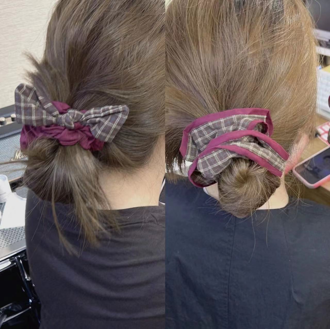 Autumn~French Retro Coffee Cake with Fruit Purple Hairpin Donut Layer Cake Hairpin