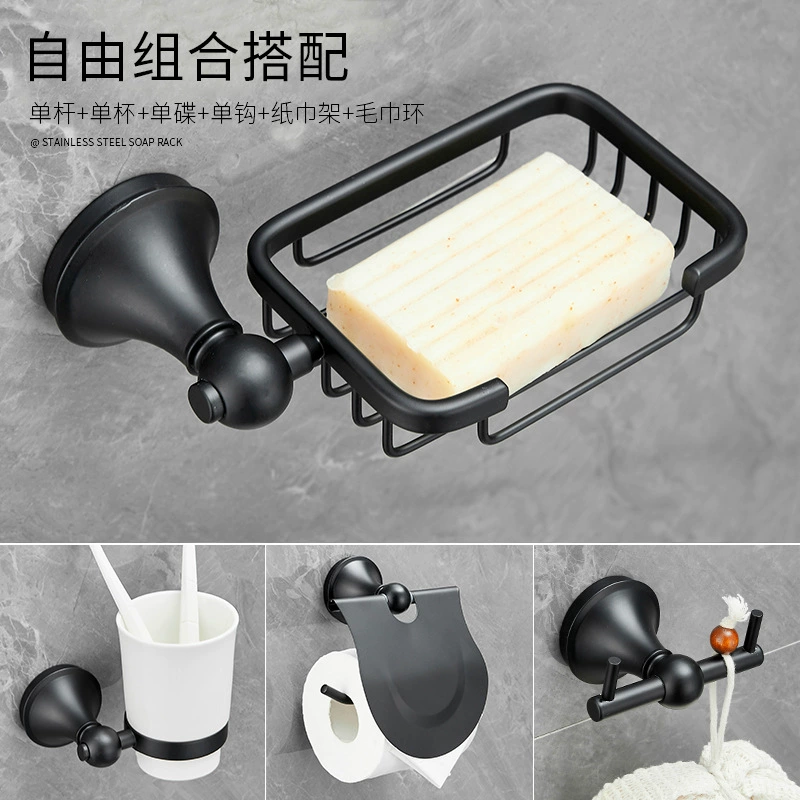 Towel, set stainless steel, black storage system, pendant