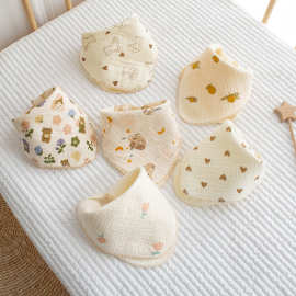 儿童口水巾纱布棉方巾两用三角巾婴儿宝宝手帕擦手擦脸柔软小毛巾