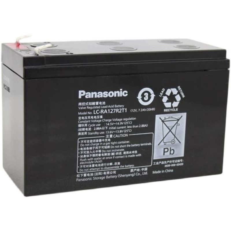 12В7.2Ач свинцово-кислотная аккумуляторная батарея LC-RA127R2T1PANASONIC огнестойкая лифтовая