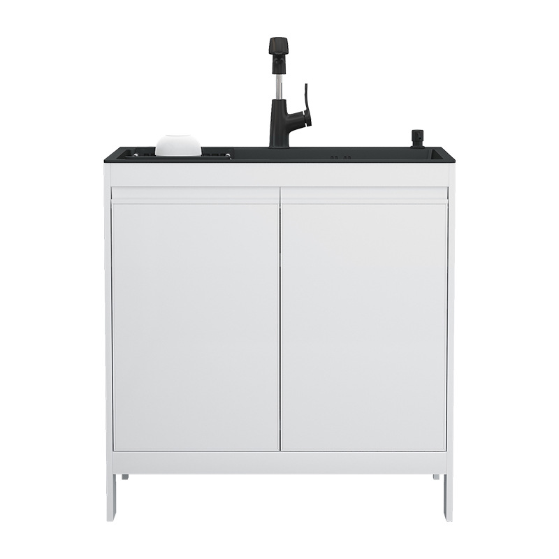 lavabo de acero inoxidable de una sola ranura balcón tipo piso integrado espacio lavabo armario de lavabo de cocina lavabo de platos