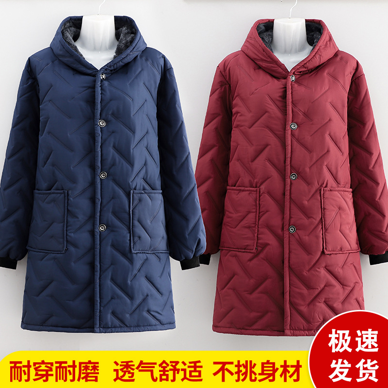 Nuevo algodón intercalado y camelera de abrigo impermeable, abrigo de invierno para madres a prueba de viento, abrigo largo y duradero