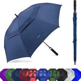 Amazon Automatic Open Large Umbrella Outdoor Golf Umbrella Extra Large Double-layer Ventilation Windproof Waterproof Business Umbrella