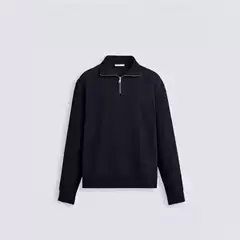 2025 New Autumn and Winter Men's Fashion Casual Basic Pullover Half-Zip Slim Straight Sweatshirt 0761311