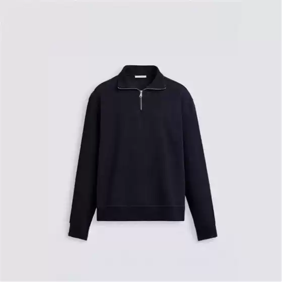 2025 New Autumn and Winter Men's Fashion Casual Basic Pullover Half-Zip Slim Straight Sweatshirt 0761311