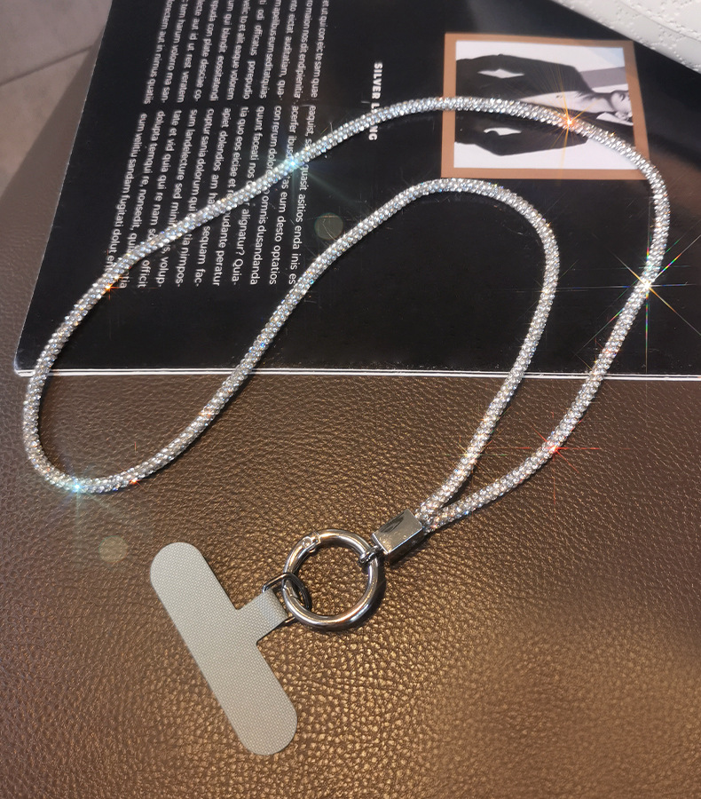25g Weight Mobile Phone Lanyard Classification 1 Piece Quantity soft glue Material Solid Color Pattern Diamond Design Basic, Simple Style Style 1 Piece Basic Simple Style Solid Color Soft Glue Diamond Mobile Phone Lanyard 17