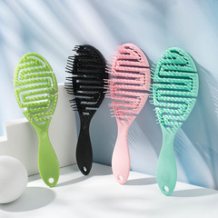 Amazon best-selling retro openwork hair styling comb, dry and wet two-use massage bone comb, curved large arc comb