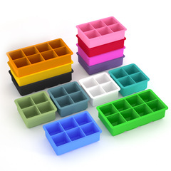 硅膠冰格8格大號冰塊模具威士忌酒吧製冰盒凍冰帶蓋家用方形