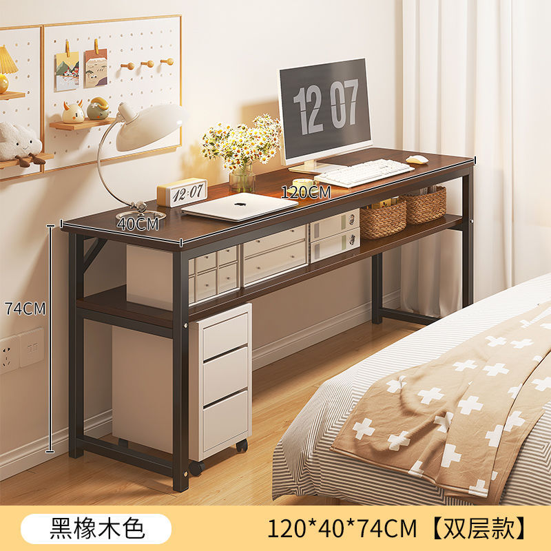 Escritorio de computadora, dormitorio de escritorio, escritorio de oficina en el hogar, escritorio largo, apartamento pequeño, estrecho contra la pared, escritorio de estudiante, estudio