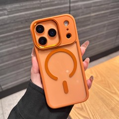 iPhone17用ケース、ゴールドシールド磁気充電対応、Apple 16 Pro Max用メタルレンズ保護、耐衝撃15保護ケース