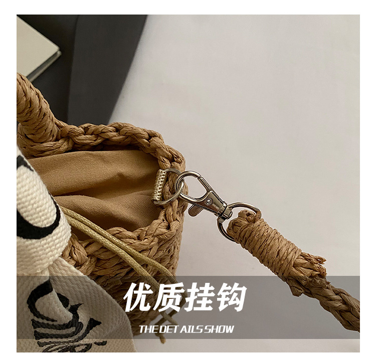2025 New straw woven bag, large capacity, retro straw woven bag, basket style, casual and versatile beach bag for women undefined