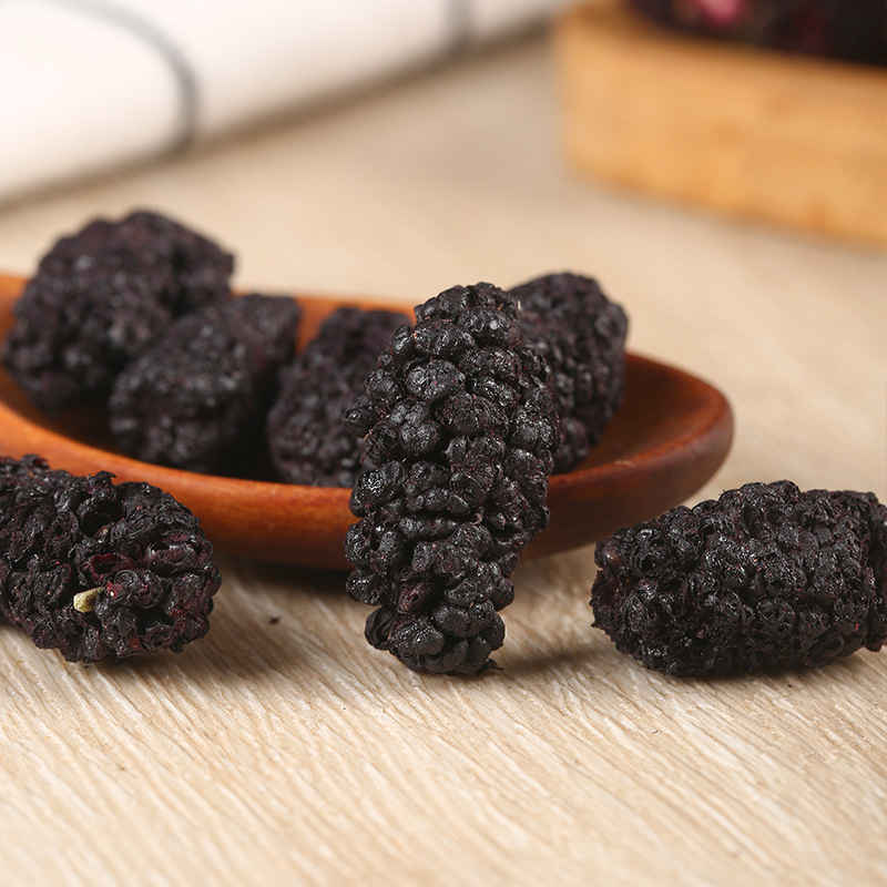 FD freeze-dried black mulberry original sweet tart no added sugar ready-to-eat fruit crispy snack no oil salt added