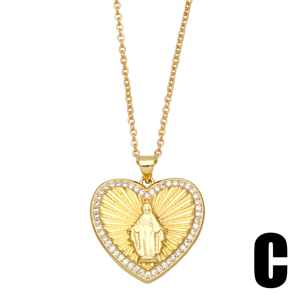 New Fashion Heart Shaped Pendant Virgin Necklace Sweater Chain Female