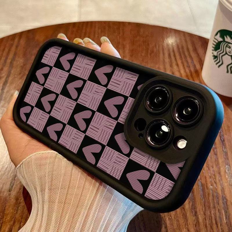 Funda para teléfono iphone16pro para celosía púrpura simple Apple 15/14/13promax nuevo 12x11