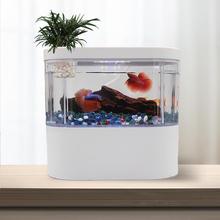 2024鱼缸一键换水自循环小鱼缸客厅小型桌面家用水族箱生态免跨境