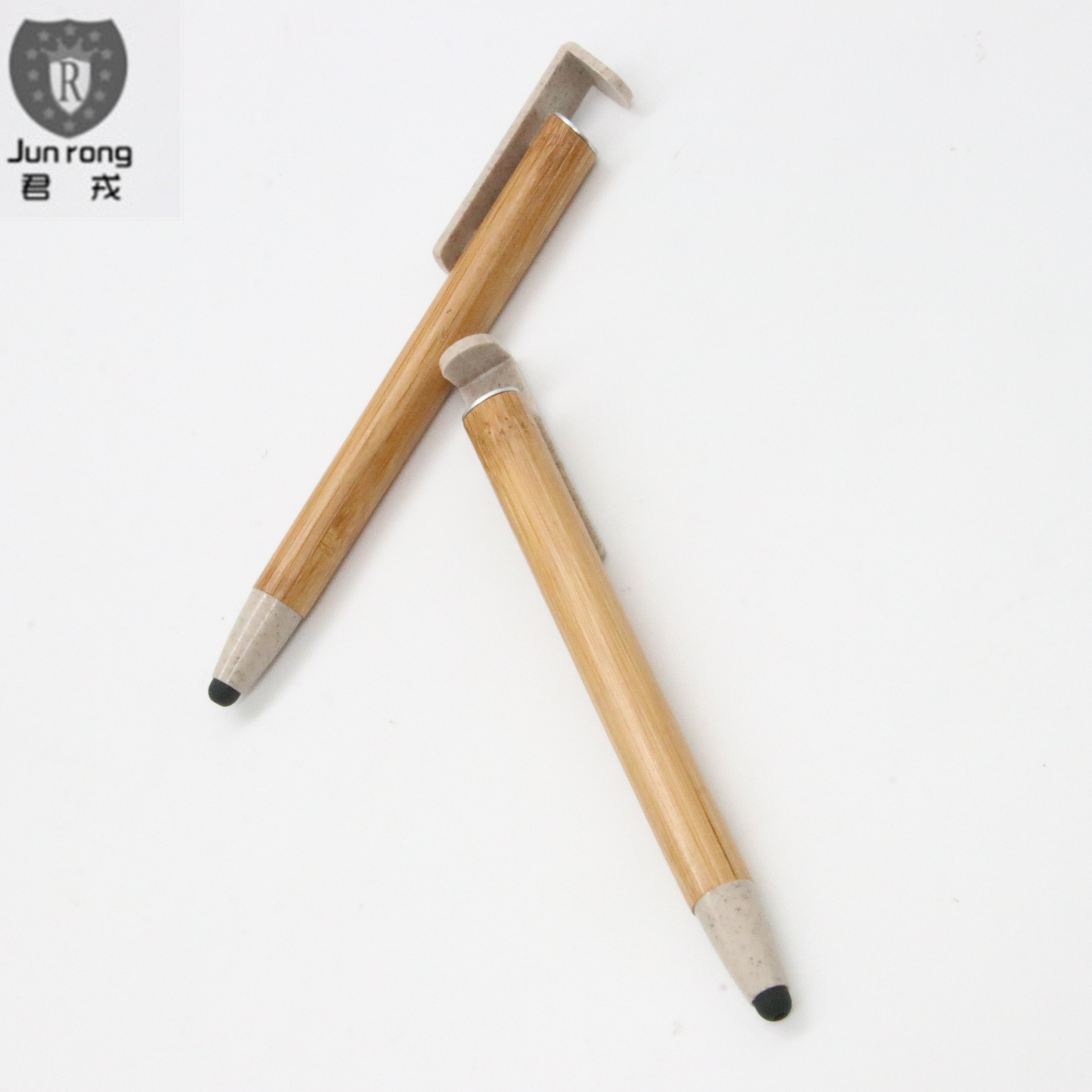 Pluma de bambú táctil tres en uno pantalla táctil teléfono móvil soporte pluma de bambú pluma de publicidad promocional en stock