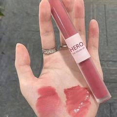 Herorange面白双頭唇釉薬透亮水光感低飽和唇泥偽素顔口紅白唇彩