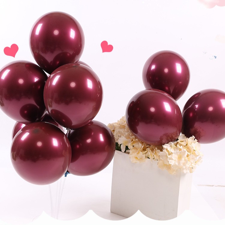Decoración de la habitación de la boda globo de 10 pulgadas de doble capa romántica propuesta confesión de látex Chanel Globo Rojo globo metálico al por mayor