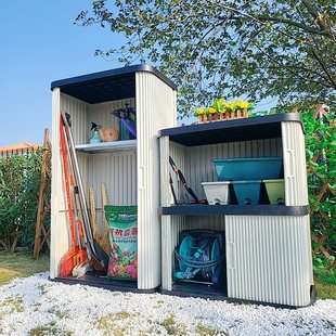 Balcony Storage Cabinet Outdoor Storage Cabinet Sun Protection Waterproof Garden Tool Storage Cabinet Outdoor Large Capacity Storage Cabinet