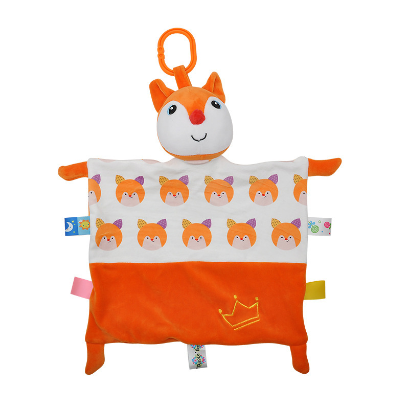 Transfronterizo cpcce bebé animal toalla para el cuidado del bebé tarjeta de tráfico cama colgante bebé toalla de pañuelo toalla de saliva juguete