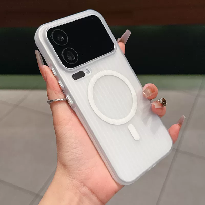 Магнитный чехол для Xiaomi 17 Pro Max рифлёный ПК матовый с защитой от падения