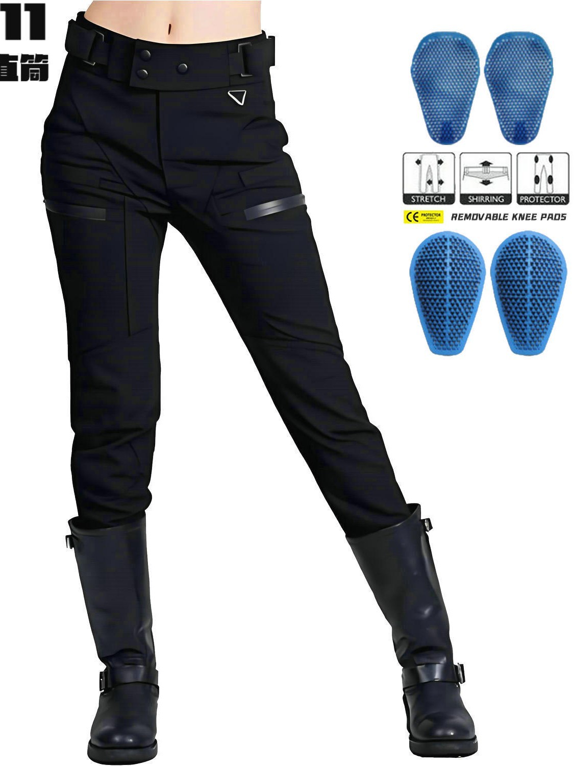 Motocicletas volero pantalones de ciclismo a prueba de caídas en todas las estaciones, pantalones de ciclismo a prueba de viento y cintura alta, protección de silicona para motocicletas de caballería a prueba de caídas