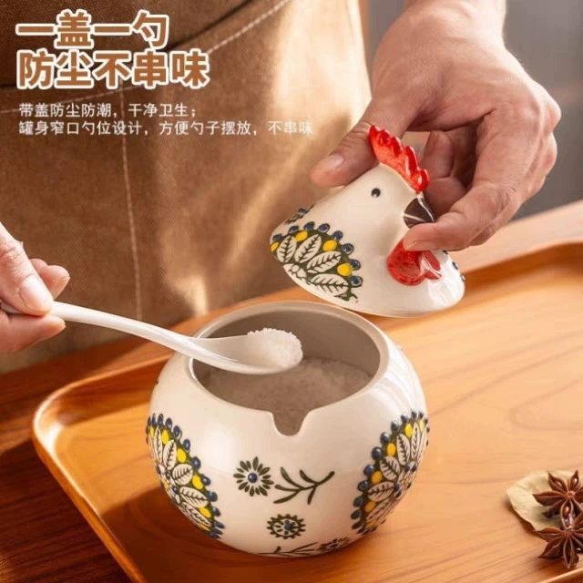 Цыпленок керамические приправы банки соленые банки для кухни дома высокого класса ароматизаторы влагостойкие коробки пряные банки с крышкой с ложкой