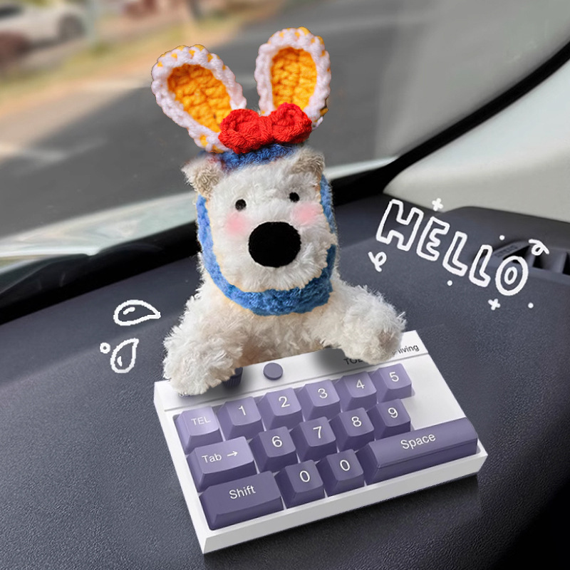 Tarjeta de estacionamiento temporal del automóvil lindo West Highland Puppy Keyboard Teléfono del automóvil Número de matrícula Decoración del automóvil Mover el automóvil