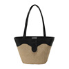 Straw summer shoulder bag for leisure, Korean style, 2023