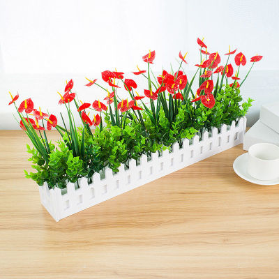 Decorative flowers simulation Artificial flower Plastic flowers fence Flower art suit simulation Green plant Potted plant Decoration ornament