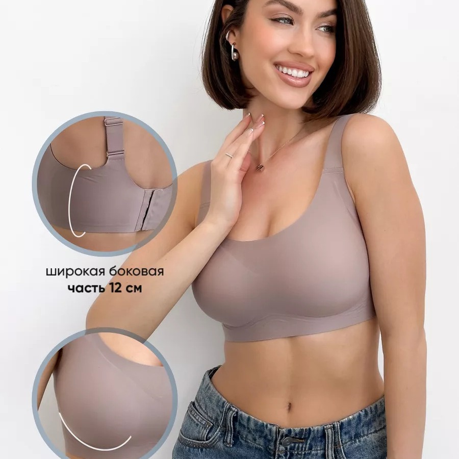 Plus Size Wire-Free Strapless Bra For Women Seamless Comfort CF Cup Lingerie Reduces Side Fat Prevents Sagging_voghion.com