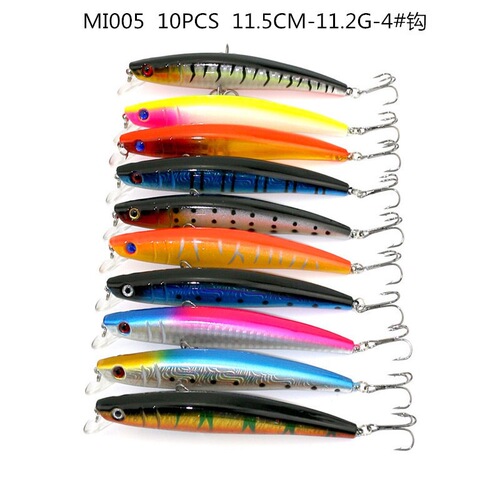 20-piece Lure Bait Complete Set Wholesale Cross-Border Export Floating Minolulu Lure Bait Bionic Plastic Fishing Bait Set