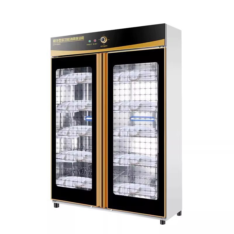 Commercial Towel Disinfection Cabinet Beauty Salon Vertical Double Door Large Capacity Barber Shop Foot Bath Clothing Slippers Cleaning Cabinet