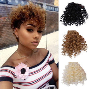 Foreign Trade African Bangs Wig Women's Short Curly Hair Extensions Natural Artificial Curly Bangs Wool Curly Wig Pieces