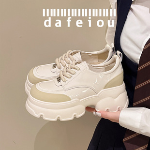 49 Big Sale Light Thick Soled Loafers Women's 2024 Spring New Fashion Easiest for Match Lace-Up Casual Women's Shoes