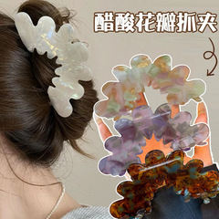 大きいサイズins高级感酢酸ヘアークリップ盘髪つかみクリップサメクリップ髪饰り髪量多いクリップ女性髪饰り