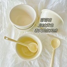 奶fufu陶瓷碗可爱ins风奶油色系焗饭碗勺5英寸碗釉下彩餐具厂批发