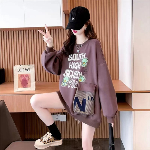2025 Autumn Korean Loose Oversized Fat Mm Plus Size Women's Trendy Youthful Thin Streetwear Top