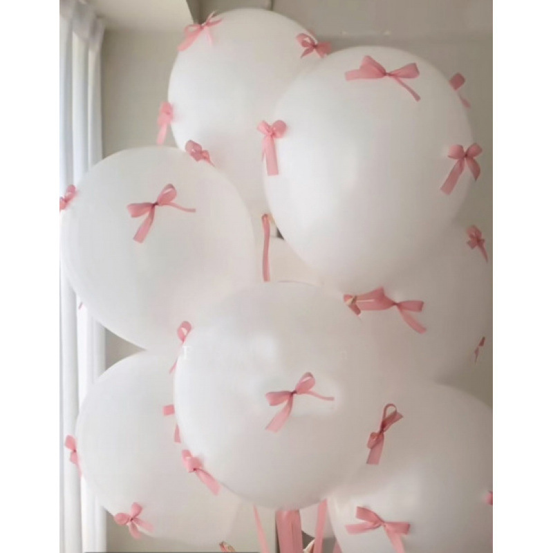 透明蝴蝶结气球布置场景装饰生日派对订婚结婚飘空马卡龙气球|undefined