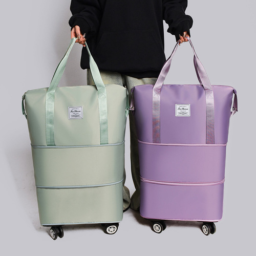College student travel bag, large capacity business trip, expandable universal wheel luggage bag, Oxford cloth storage, fitness bag, female