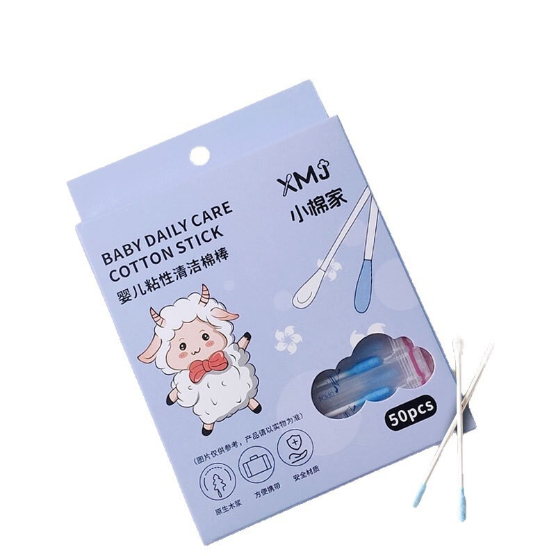 耳と鼻くそをきれいにするベビー綿棒、赤ちゃん専用耳かきクリーニング粘着綿棒、細軸綿棒|undefined
