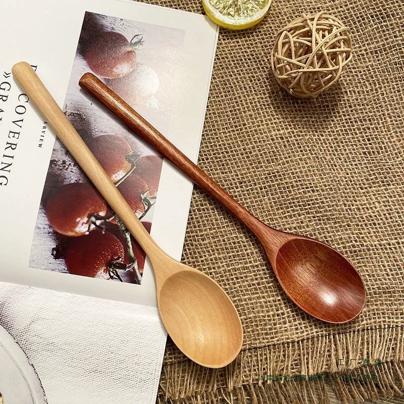 Деревянная ложка с длинной ручкой, ложка для каши, посуда для еды, бытовая ложка для каши, ложка для смешивания, японская деревянная ложка