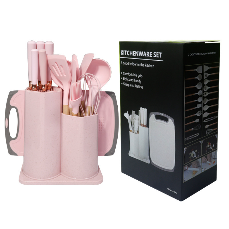 19 conjuntos de silicona antiadherente conjuntos de cuchillos de cocina de silicona doméstica al por mayor